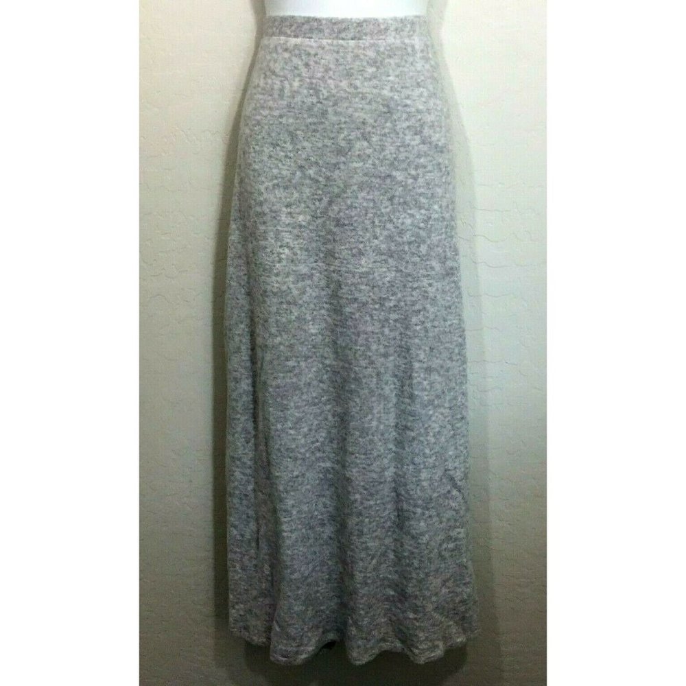 Concepts New York Womens Gray Heathered Long Modest Elastic Waist Skirt Large